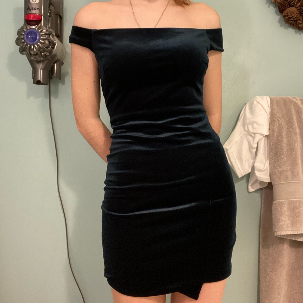 Windsor off the shoulder mini-dress